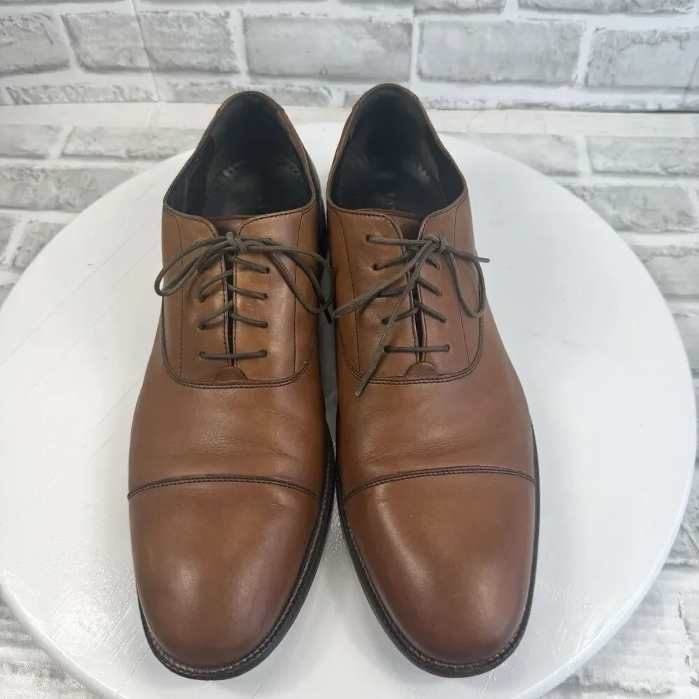 Cole Haan Hawthorne Men's Size 12 Brown Leather Cap Toe Oxford Dress Shoes